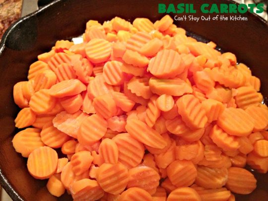 Basil Carrots | Can't Stay Out of the Kitchen | It doesn't get any easier than this quick 5-ingredient #carrot #recipe. It's a terrific #SideDish for company or #holidays like #MothersDay or #FathersDay. But it's so easy you'll want to whip it up for family dinners too. #Basil #BasilCarrots #GlutenFree #Holiday #HolidaySideDish