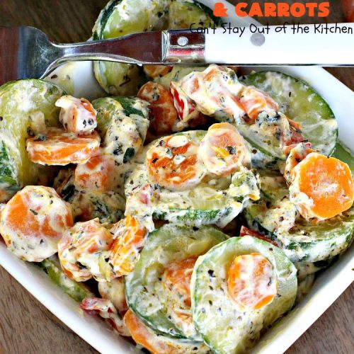 Basil Zucchini and Carrots | Can't Stay Out of the Kitchen | this quick & easy #recipe is terrific for weeknight suppers, or #holiday or company dinners. It tastes wonderful & only uses a handful of ingredients! #Zucchini #carrots #glutenFree #HolidaySideDish #BasilZucchiniAndCarrots