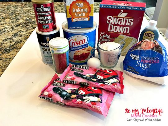 Be My Valentine M&M Cookies | Can't Stay Out of the Kitchen | these outrageous #cookies are perfect for any occasion. Just switch out the colored sugar crystals used. #ParadiseCafe #copycat recipe. #dessert #M&Ms #Valentine'sDay