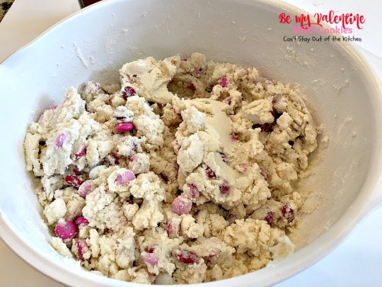 Be My Valentine M&M Cookies | Can't Stay Out of the Kitchen | these outrageous #cookies are perfect for any occasion. Just switch out the colored sugar crystals used. #ParadiseCafe #copycat recipe. #dessert #M&Ms #Valentine'sDay