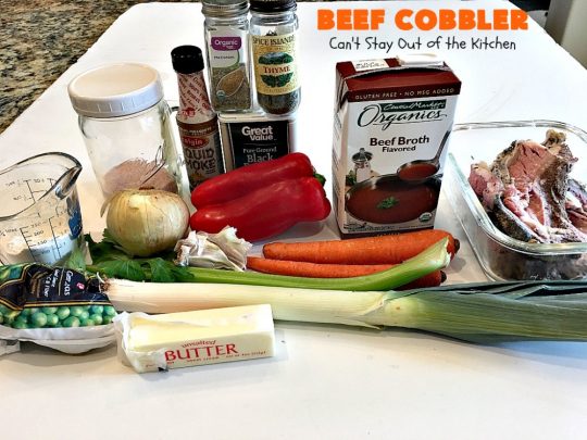 Beef Cobbler | Can't Stay Out of the Kitchen | this sumptuous #beef entree is so hearty, filling and satisfying. It's the perfect comfort food for cold, winter nights. #beefpotpie #biscuits 