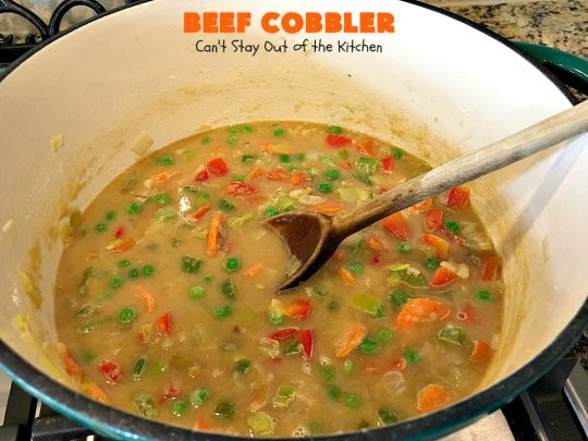 Beef Cobbler | Can't Stay Out of the Kitchen | this sumptuous #beef entree is so hearty, filling and satisfying. It's the perfect comfort food for cold, winter nights. #beefpotpie #biscuits 