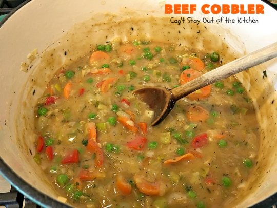Beef Cobbler | Can't Stay Out of the Kitchen | this sumptuous #beef entree is so hearty, filling and satisfying. It's the perfect comfort food for cold, winter nights. #beefpotpie #biscuits 