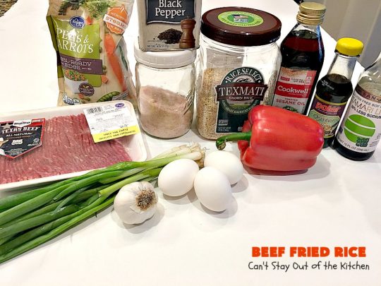 Beef Fried Rice | Can't Stay Out of the Kitchen | easy 30-minute meal! fabulous #FriedRice with #beef & lots of #veggies. Perfect for #freezermeals.