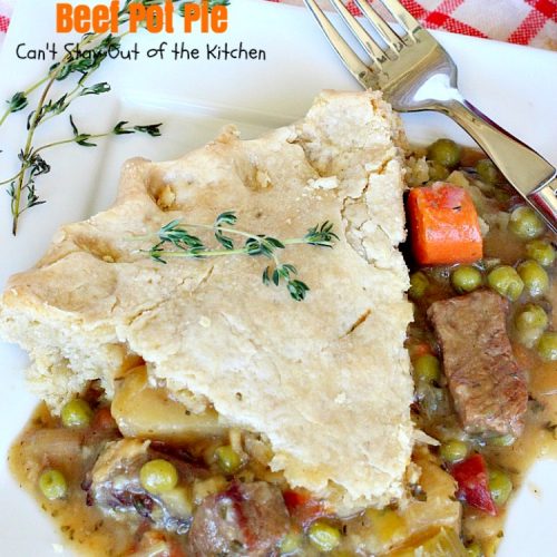 Beef Pot Pie | Can't Stay Out of the Kitchen | the most succulent and amazing #beefpotpie ever! You won't want to make any other recipe after trying this! #beef #potpie
