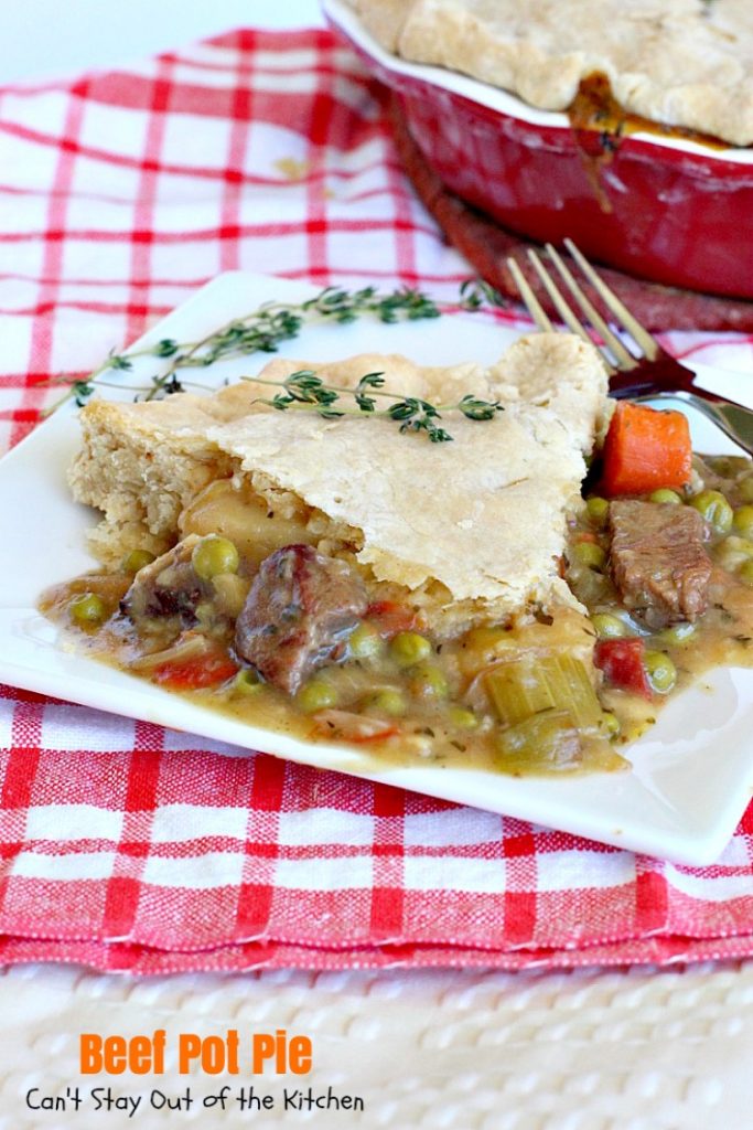 Beef Pot Pie | Can't Stay Out of the Kitchen | the most succulent and amazing #beefpotpie ever! You won't want to make any other recipe after trying this! #beef #potpie