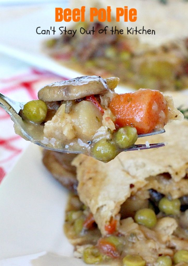 Beef Pot Pie | Can't Stay Out of the Kitchen | the most succulent and amazing #beefpotpie ever! You won't want to make any other recipe after trying this! #beef #potpie