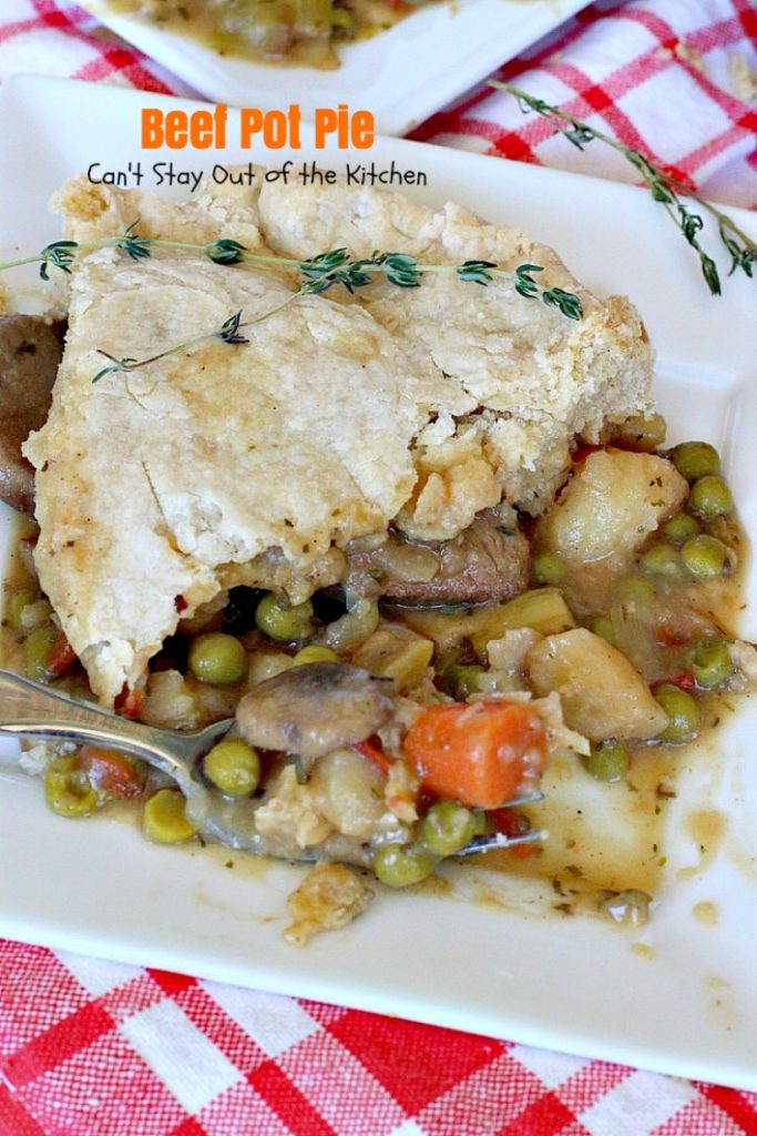 Beef Pot Pie | Can't Stay Out of the Kitchen | the most succulent and amazing #beefpotpie ever! You won't want to make any other recipe after trying this! #beef #potpie
