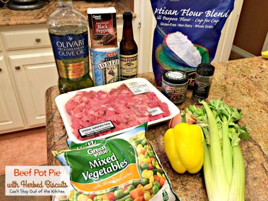 Beef Pot Pie with Herbed Biscuits | Can't Stay Out of the Kitchen | one of the most amazing and delicious #beefpotpie recipes you'll ever eat. These #homemade #biscuits are #glutenfree but you can use regular flour, too. #beef #veggies