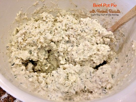 Beef Pot Pie with Herbed Biscuits | Can't Stay Out of the Kitchen | one of the most amazing and delicious #beefpotpie recipes you'll ever eat. These #homemade #biscuits are #glutenfree but you can use regular flour, too. #beef #veggies