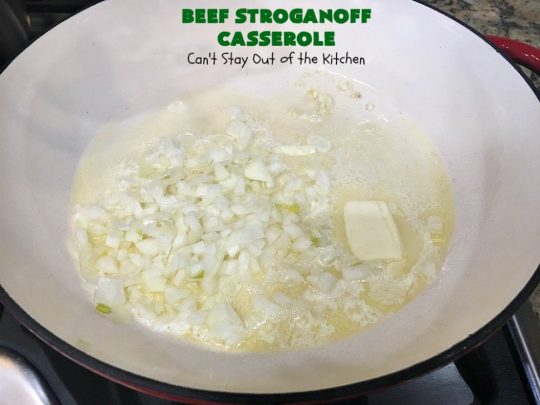Beef Stroganoff Casserole | Can't Stay Out of the Kitchen | this is the perfect comfort food meal especially in fall or winter. If you enjoy #BeefStroganoff or #HamburgerStroganoff you'll love this irresistible #recipe. #AmishNoodles #GroundBeef #beef #Stroganoff #mushrooms #BeefStroganoffCasserole #MozzarellaCheese