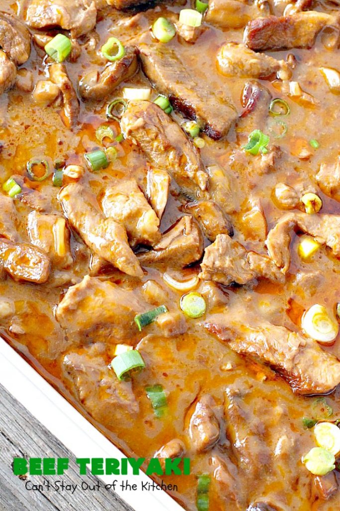 Beef Teriyaki | Can't Stay Out of the Kitchen | sumptuous main dish that's perfect for either family or company dinners. Easy 5-ingredient recipe takes only a couple minutes to prepare and slow cooks in the oven. #beef