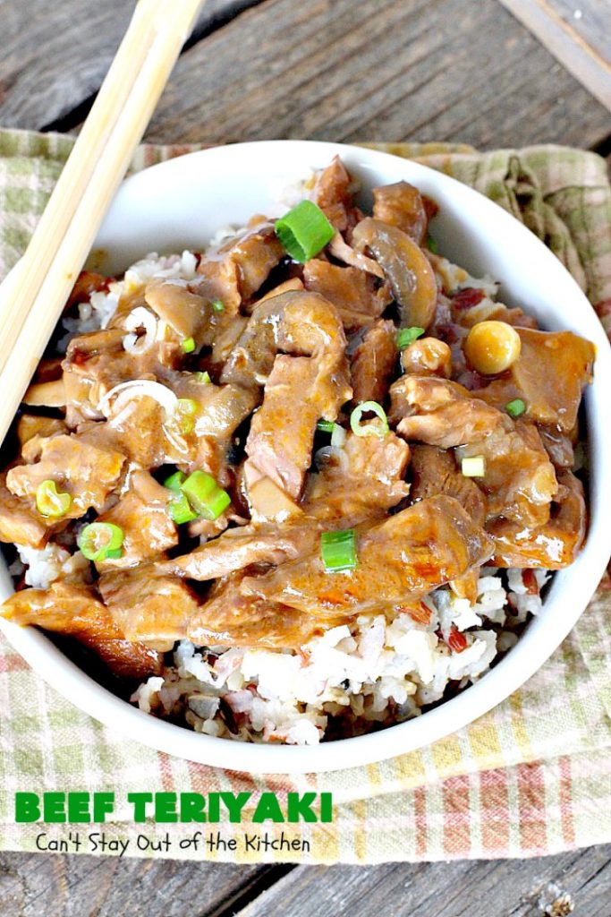 Beef Teriyaki | Can't Stay Out of the Kitchen | sumptuous main dish that's perfect for either family or company dinners. Easy 5-ingredient recipe takes only a couple minutes to prepare and slow cooks in the oven. #beef