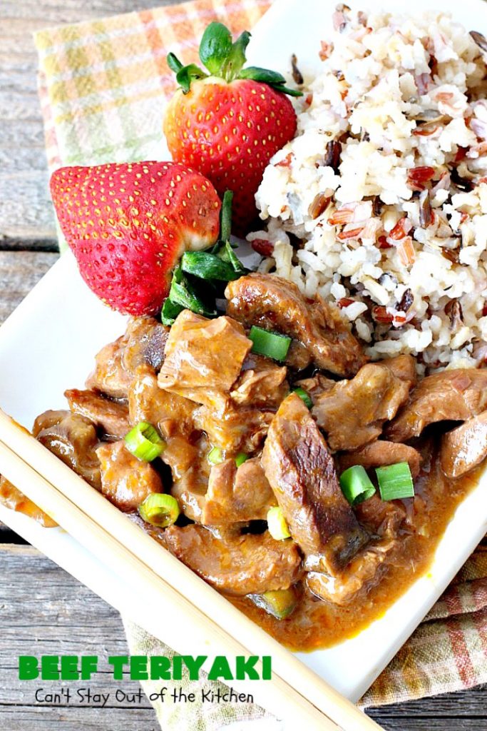 Beef Teriyaki | Can't Stay Out of the Kitchen | sumptuous main dish that's perfect for either family or company dinners. Easy 5-ingredient recipe takes only a couple minutes to prepare and slow cooks in the oven. #beef