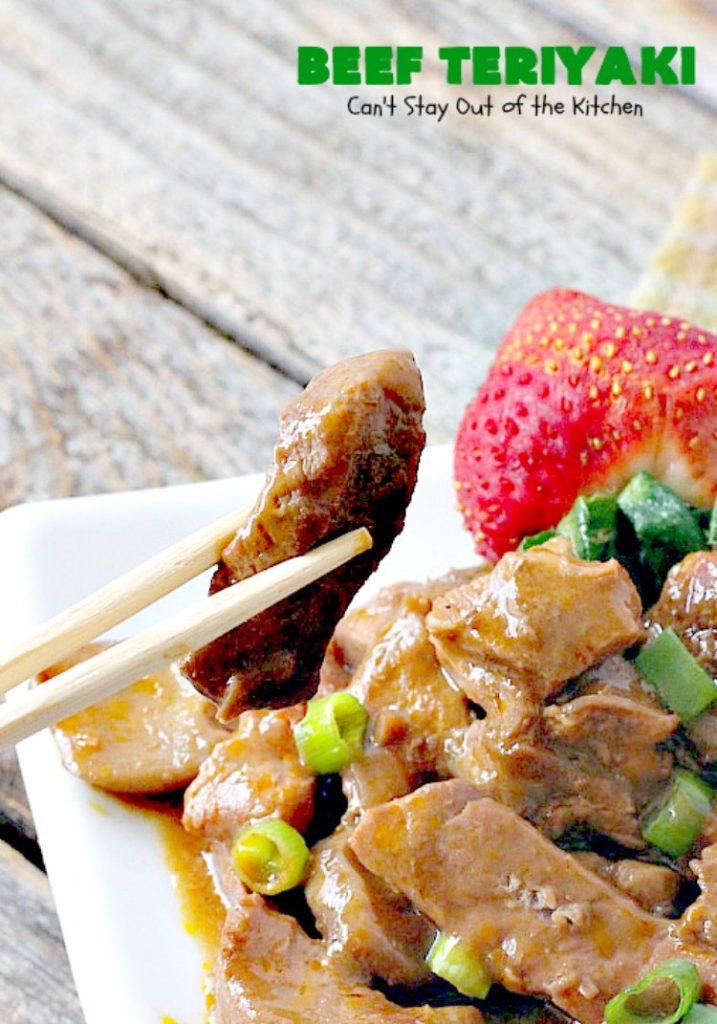 Beef Teriyaki | Can't Stay Out of the Kitchen | sumptuous main dish that's perfect for either family or company dinners. Easy 5-ingredient recipe takes only a couple minutes to prepare and slow cooks in the oven. #beef
