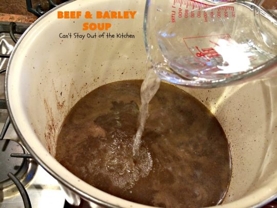 Beef and Barley Soup | Can't Stay Out of the Kitchen | my husband couldn't stop eating this fantastic #beef #soup! It was a winner in our house! #barley