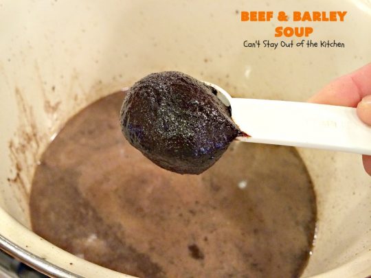 Beef and Barley Soup | Can't Stay Out of the Kitchen | my husband couldn't stop eating this fantastic #beef #soup! It was a winner in our house! #barley