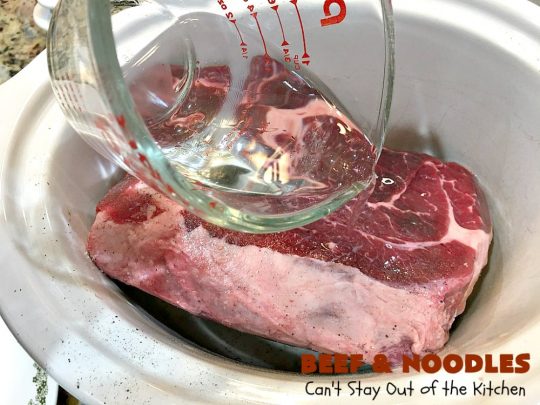 Beef and Noodles | Can't Stay Out of the Kitchen | this fantastic #GooseberryPatch #recipe is comfort food for the soul! It's savory, scrumptious & so welcome on cold, winter nights when you want something to warm you up. Easy, delicious & kid-friendly. #beef #SlowCooker #Noodles #Pasta #BeefEntree #BeefAndNoodles