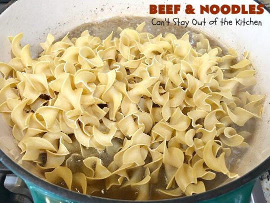 Beef and Noodles | Can't Stay Out of the Kitchen | this fantastic #GooseberryPatch #recipe is comfort food for the soul! It's savory, scrumptious & so welcome on cold, winter nights when you want something to warm you up. Easy, delicious & kid-friendly. #beef #SlowCooker #Noodles #Pasta #BeefEntree #BeefAndNoodles