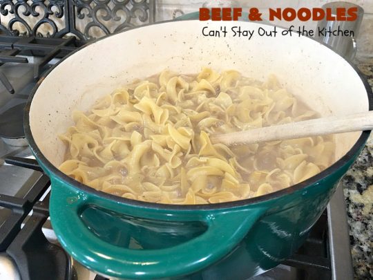 Beef and Noodles | Can't Stay Out of the Kitchen | this fantastic #GooseberryPatch #recipe is comfort food for the soul! It's savory, scrumptious & so welcome on cold, winter nights when you want something to warm you up. Easy, delicious & kid-friendly. #beef #SlowCooker #Noodles #Pasta #BeefEntree #BeefAndNoodles