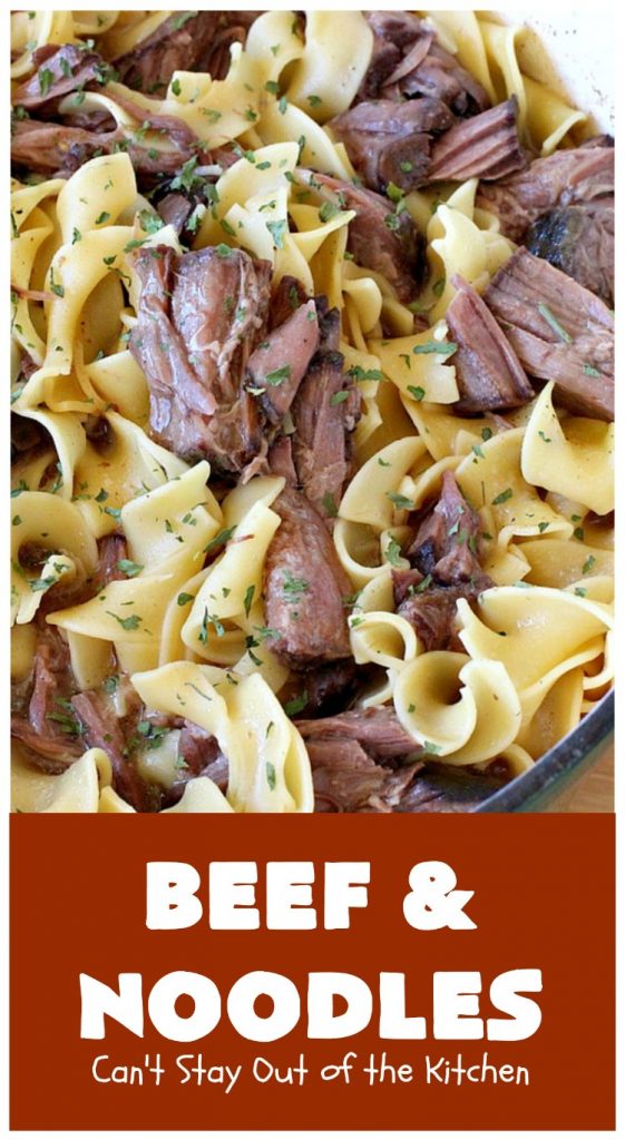 Beef and Noodles | Can't Stay Out of the Kitchen | this fantastic #GooseberryPatch #recipe is comfort food for the soul! It's savory, scrumptious & so welcome on cold, winter nights when you want something to warm you up. Easy, delicious & kid-friendly. #beef #SlowCooker #Noodles #Pasta #BeefEntree #BeefAndNoodles