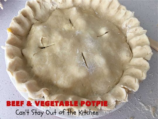 Beef & Vegetable Potpie | Can't Stay Out of the Kitchen | scrumptious #Potpie #recipe with #StewBeef seasoned with #MontrealSteakSeasoning, #potatoes, #carrots, #peas, #GreenBeans & corn in a delicious, flaky #HomemadePieCrust. Every bite is mouthwatering, irresistible comfort food! #beef #BeefAndVegetablePotPie