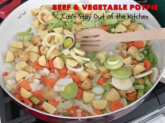 Beef & Vegetable Potpie | Can't Stay Out of the Kitchen | scrumptious #Potpie #recipe with #StewBeef seasoned with #MontrealSteakSeasoning, #potatoes, #carrots, #peas, #GreenBeans & corn in a delicious, flaky #HomemadePieCrust. Every bite is mouthwatering, irresistible comfort food! #beef #BeefAndVegetablePotPie