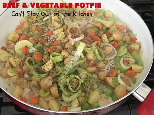 Beef & Vegetable Potpie | Can't Stay Out of the Kitchen | scrumptious #Potpie #recipe with #StewBeef seasoned with #MontrealSteakSeasoning, #potatoes, #carrots, #peas, #GreenBeans & corn in a delicious, flaky #HomemadePieCrust. Every bite is mouthwatering, irresistible comfort food! #beef #BeefAndVegetablePotPie