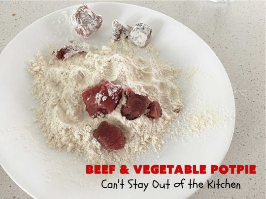 Beef & Vegetable Potpie | Can't Stay Out of the Kitchen | scrumptious #Potpie #recipe with #StewBeef seasoned with #MontrealSteakSeasoning, #potatoes, #carrots, #peas, #GreenBeans & corn in a delicious, flaky #HomemadePieCrust. Every bite is mouthwatering, irresistible comfort food! #beef #BeefAndVegetablePotPie