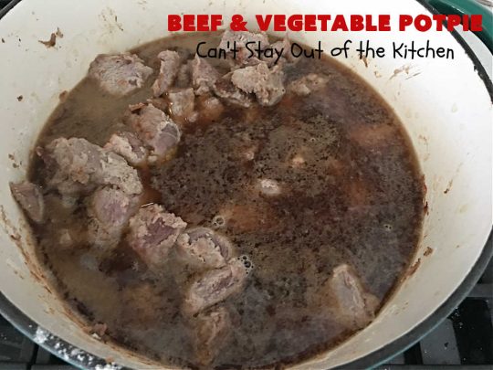 Beef & Vegetable Potpie | Can't Stay Out of the Kitchen | scrumptious #Potpie #recipe with #StewBeef seasoned with #MontrealSteakSeasoning, #potatoes, #carrots, #peas, #GreenBeans & corn in a delicious, flaky #HomemadePieCrust. Every bite is mouthwatering, irresistible comfort food! #beef #BeefAndVegetablePotPie