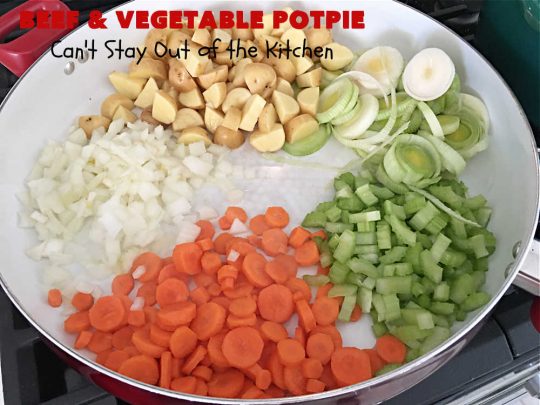 Beef & Vegetable Potpie | Can't Stay Out of the Kitchen | scrumptious #Potpie #recipe with #StewBeef seasoned with #MontrealSteakSeasoning, #potatoes, #carrots, #peas, #GreenBeans & corn in a delicious, flaky #HomemadePieCrust. Every bite is mouthwatering, irresistible comfort food! #beef #BeefAndVegetablePotPie