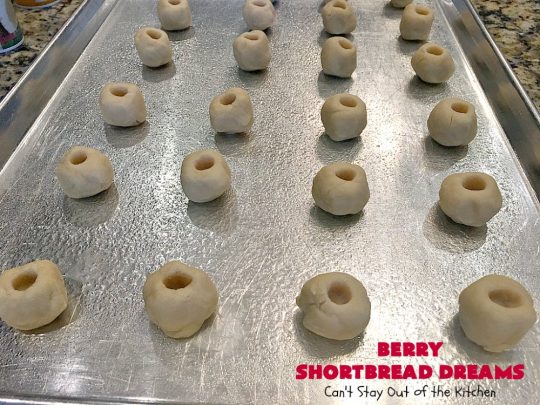 Berry Shortbread Dreams | Can't Stay Out of the Kitchen | these dreamy #cookies are filled with #raspberry preserves and have an #almond shortbread base as well as almond icing. They are terrific for #holiday parties. #dessert