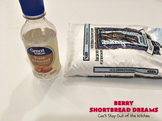 Berry Shortbread Dreams | Can't Stay Out of the Kitchen | these dreamy #cookies are filled with #raspberry preserves and have an #almond shortbread base as well as almond icing. They are terrific for #holiday parties. #dessert
