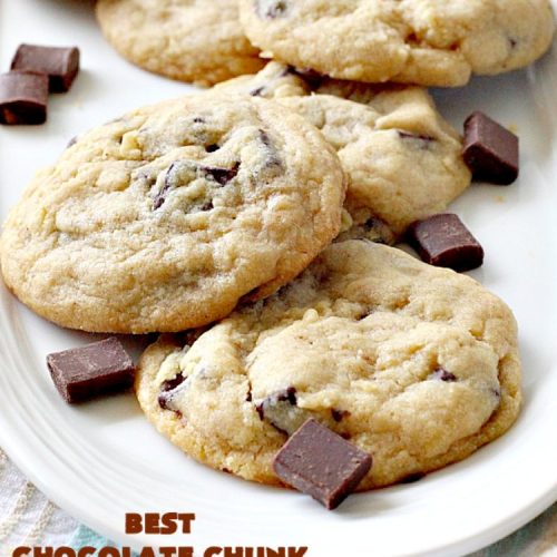 Best Chocolate Chunk Cookies | Can't Stay Out of the Kitchen | these outrageous #cookies start with a #copycat recipe for #MrsFields cookies & use loads of #chocolate chunks. They're heavenly. #dessert #tailgating