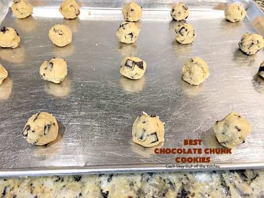 Best Chocolate Chunk Cookies | Can't Stay Out of the Kitchen | these outrageous #cookies start with a #copycat recipe for #MrsFields cookies & use loads of #chocolate chunks. They're heavenly. #dessert #tailgating