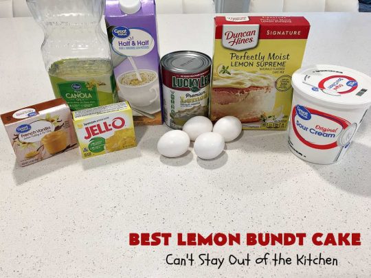 Best Lemon Bundt Cake | Can't Stay Out of the Kitchen | this fantastic #cake is better than #NothingBundtCakes! It uses a #lemon cake mix, lemon jell-O, vanilla pudding mix & #LemonPieFilling. Then it's topped with a scrumptious #CreamCheese icing that's out of this world. If you enjoy lemony #desserts this one is terrific for #holiday or company dinners. #HolidayDessert #LemonDessert #LemonCake #BestLemonBundtCake