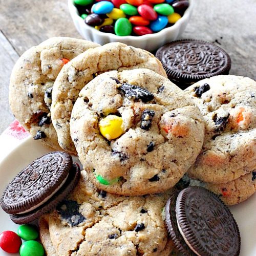 Best M&M Oreo Cookies | Can't Stay Out of the Kitchen | these #cookies will have you drooling after the first bite! #Oreos & #M&Ms taste so superb in this fantastic #chocolate #dessert. Terrific for #holiday baking. #tailgating
