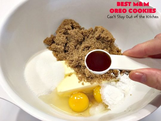 Best M&M Oreo Cookies | Can't Stay Out of the Kitchen | these #cookies will have you drooling after the first bite! #Oreos & #M&Ms taste so superb in this fantastic #chocolate #dessert. Terrific for #holiday baking. #tailgating