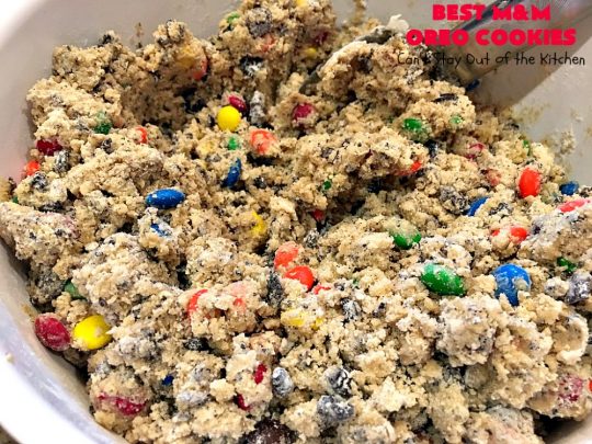 Best M&M Oreo Cookies | Can't Stay Out of the Kitchen | these #cookies will have you drooling after the first bite! #Oreos & #M&Ms taste so superb in this fantastic #chocolate #dessert. Terrific for #holiday baking. #tailgating