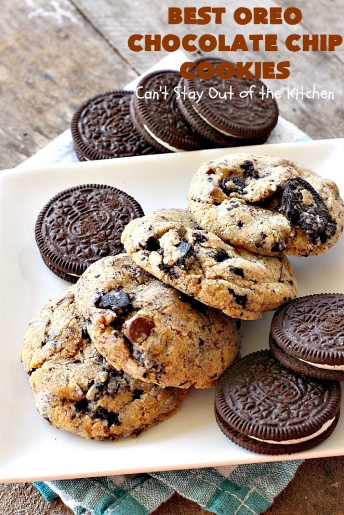Best Oreo Chocolate Chip Cookies | Can't Stay Out of the Kitchen | these rich & decadent #cookies are filled with #Oreos & #chocolate chips. They are divine. Fantastic for #holiday parties & #tailgating. #dessert