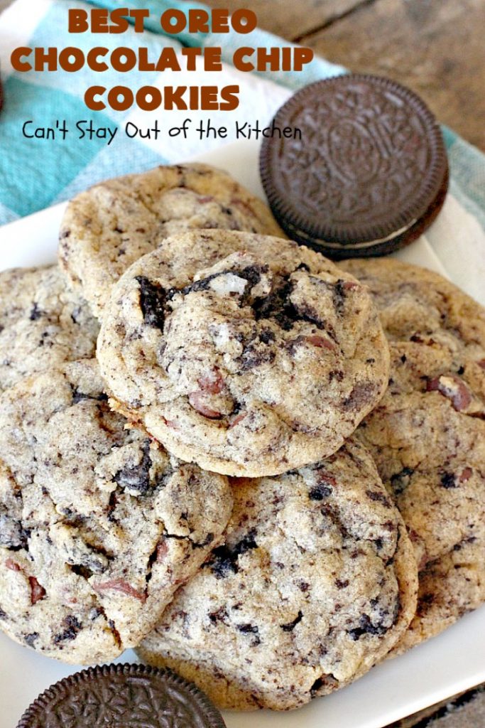 Best Oreo Chocolate Chip Cookies | Can't Stay Out of the Kitchen | these rich & decadent #cookies are filled with #Oreos & #chocolate chips. They are divine. Fantastic for #holiday parties & #tailgating. #dessert