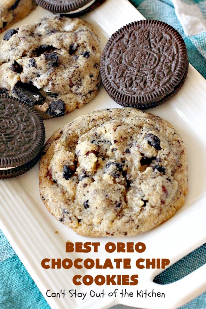 Best Oreo Chocolate Chip Cookies | Can't Stay Out of the Kitchen | these rich & decadent #cookies are filled with #Oreos & #chocolate chips. They are divine. Fantastic for #holiday parties & #tailgating. #dessert