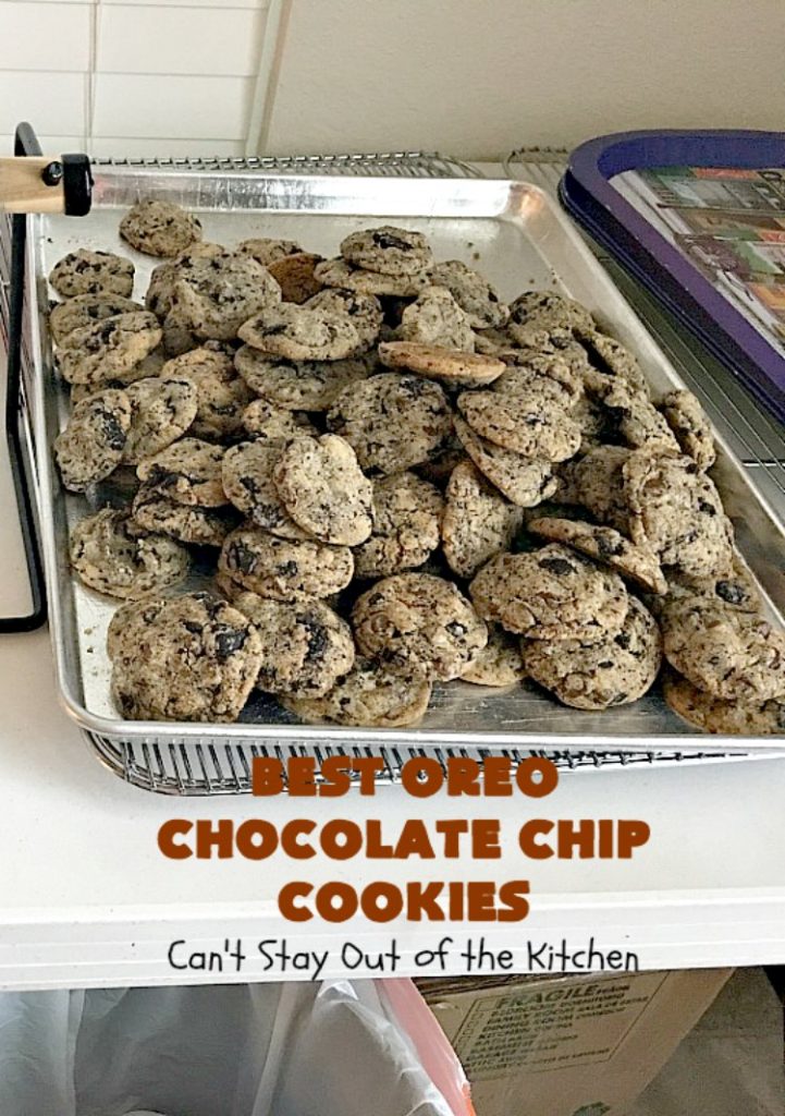 Best Oreo Chocolate Chip Cookies | Can't Stay Out of the Kitchen | these rich & decadent #cookies are filled with #Oreos & #chocolate chips. They are divine. Fantastic for #holiday parties & #tailgating. #dessert