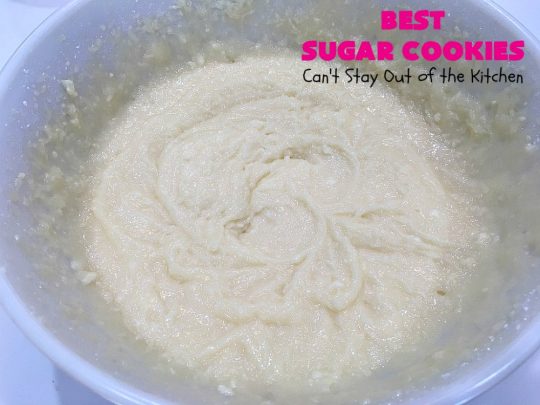 Best Sugar Cookies | Can't Stay Out of the Kitchen | these fantastic #SugarCookies are my absolute favorite #recipe! They are perfect for #holiday parties & #ChristmasCookieExchanges. The secret ingredient makes all the difference and the frosting is divine! #Dessert #cookies #HolidayDessert #ChristmasDessert #IcedSugarCookies