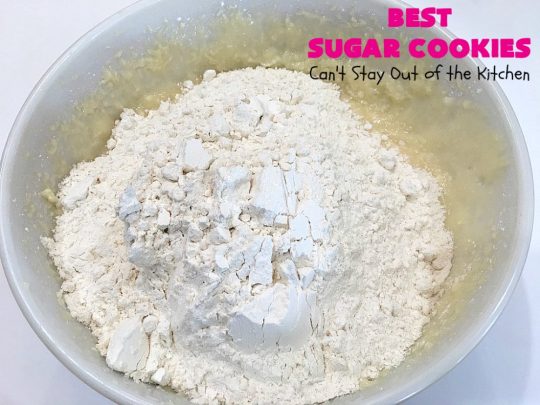 Best Sugar Cookies | Can't Stay Out of the Kitchen | these fantastic #SugarCookies are my absolute favorite #recipe! They are perfect for #holiday parties & #ChristmasCookieExchanges. The secret ingredient makes all the difference and the frosting is divine! #Dessert #cookies #HolidayDessert #ChristmasDessert #IcedSugarCookies