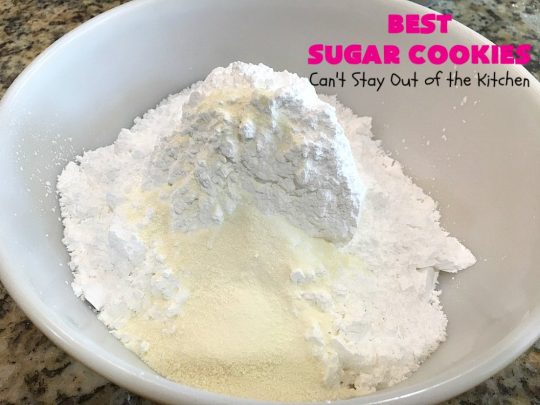 Best Sugar Cookies | Can't Stay Out of the Kitchen | these fantastic #SugarCookies are my absolute favorite #recipe! They are perfect for #holiday parties & #ChristmasCookieExchanges. The secret ingredient makes all the difference and the frosting is divine! #Dessert #cookies #HolidayDessert #ChristmasDessert #IcedSugarCookies