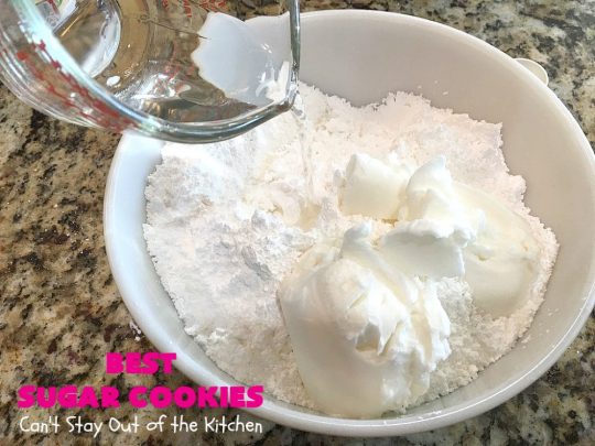 Best Sugar Cookies | Can't Stay Out of the Kitchen | these fantastic #SugarCookies are my absolute favorite #recipe! They are perfect for #holiday parties & #ChristmasCookieExchanges. The secret ingredient makes all the difference and the frosting is divine! #Dessert #cookies #HolidayDessert #ChristmasDessert #IcedSugarCookies