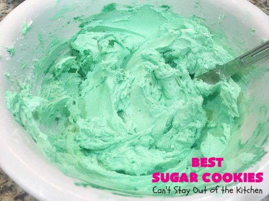 Best Sugar Cookies | Can't Stay Out of the Kitchen | these fantastic #SugarCookies are my absolute favorite #recipe! They are perfect for #holiday parties & #ChristmasCookieExchanges. The secret ingredient makes all the difference and the frosting is divine! #Dessert #cookies #HolidayDessert #ChristmasDessert #IcedSugarCookies