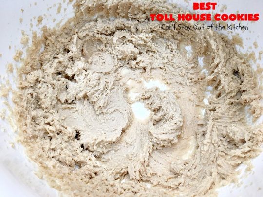 Best Toll House Cookies | Can't Stay Out of the Kitchen | #TollHouseCookies have an upgrade with this fantastic #recipe. Lots more #ChocolateChips & vanilla increases the flavor exponentially. Terrific for #tailgating or office parties, potlucks or backyard BBQs. #cookies #chocolate #holiday #HolidayBaking #ChristmasCookieExchange #dessert #BestTollHouseCookies #ChocolateDessert