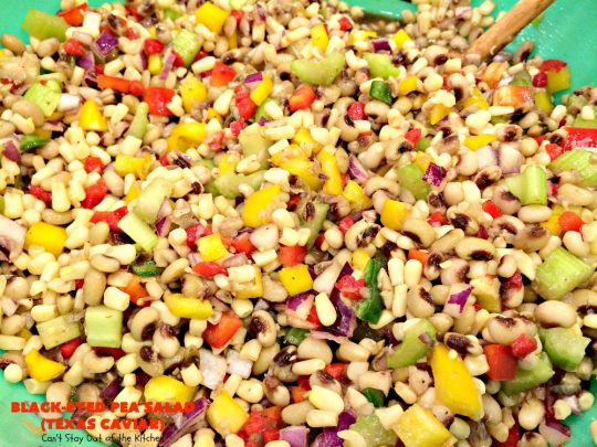 Texas Caviar a.k.a. Black-Eyed Pea Salad | Can't Stay Out of the Kitchen | perfect as a dip with #Fritos scoops or serve as a #salad. Light & refreshing & great for summer #holidays, backyard BBQs or family reunions. #glutenfree #vegan #blackeyedpeas #appetizer